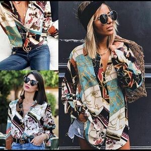 Zara Patchwork Chain Blouse